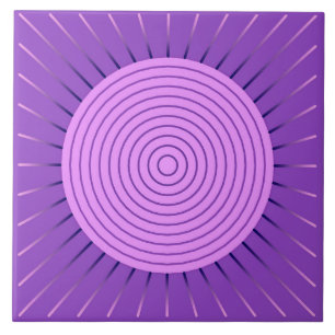 Carreau Sunburst géométrique moderne - Amethyst Purple
