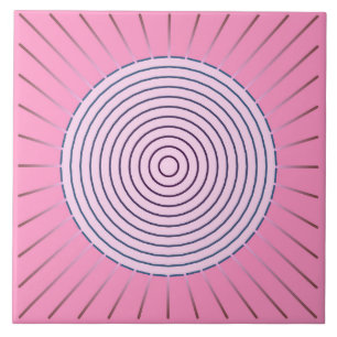 Carreau Sunburst géométrique moderne - Nuances de rose