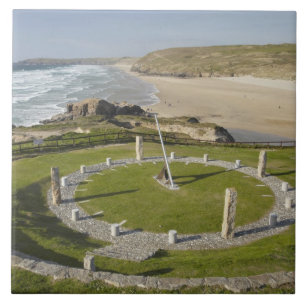 Carreau Sundial et Perran Beach, Perranporth, Cornwall,