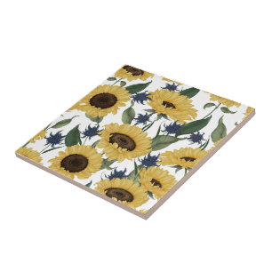 Carreau Sunflower Motif
