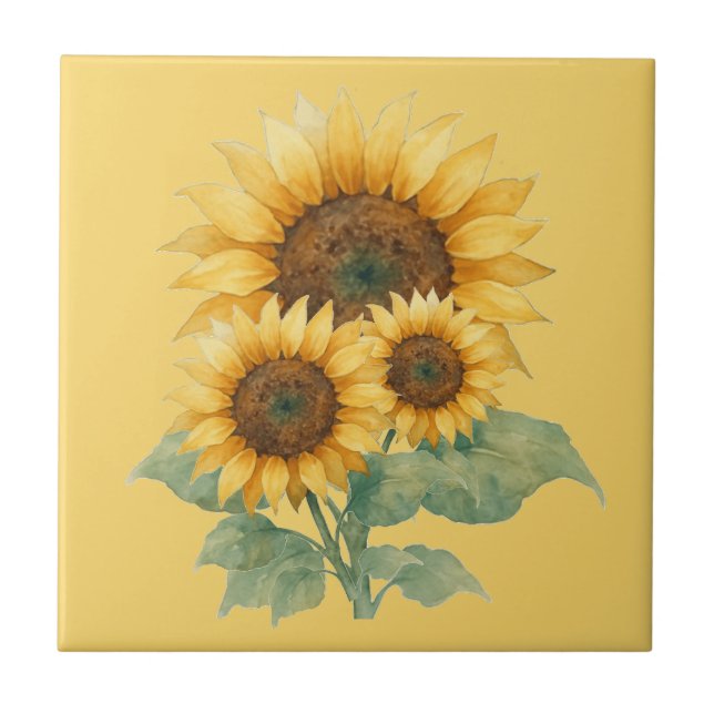 Carreau Sunflowers lover gift Ceramic Tile (Devant)
