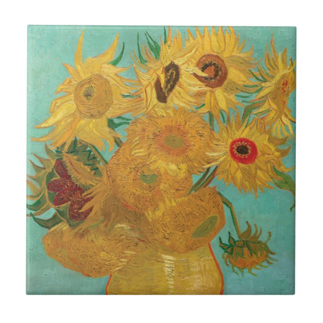 Carreau Sunflowers par Vincent Van Gogh (Devant)