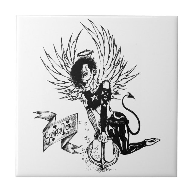 Carreau Sunken Love - Punk Rock Pin-Up Tattoo (Devant)