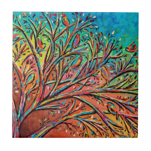 Carreau Sunrise Treetop Birds II (Devant)