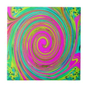 Carreau Super Abstrait rose et turquoise