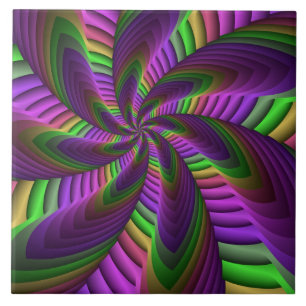 Carreau Super Énergétique coloré Neon Motif fractal