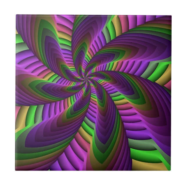 Carreau Super Énergétique coloré Neon Motif fractal (Devant)