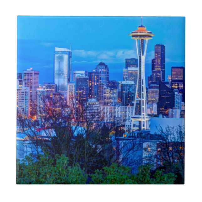 Carreau Super Moon se lève près de Seattle (Devant)