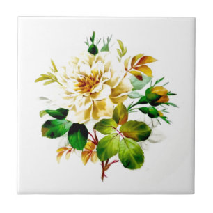 Carreau Superbe Floral Rose Blanche