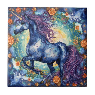 Carreau Superbe licorne Bleue