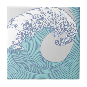 Carreau Surf asiatique japonais Vague Art Ocean Art