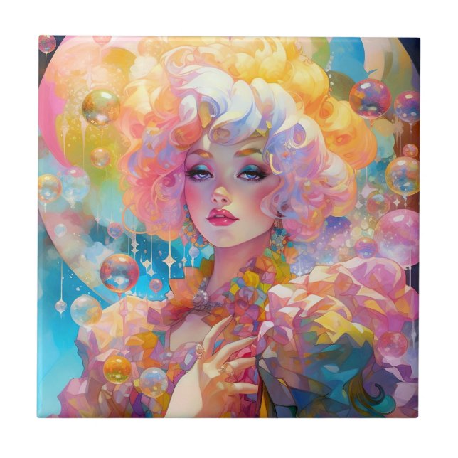 Carreau Surreal Lady Imaginaire Art (Devant)