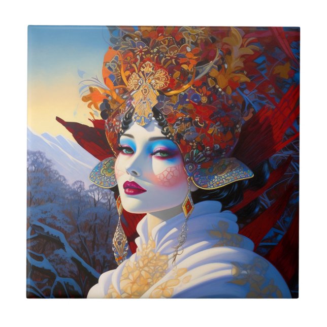 Carreau Surreal Lady Imaginaire Art (Devant)