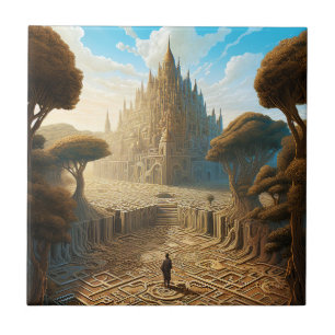 Carreau Surreal Maze Château Paysage Imaginaire Art