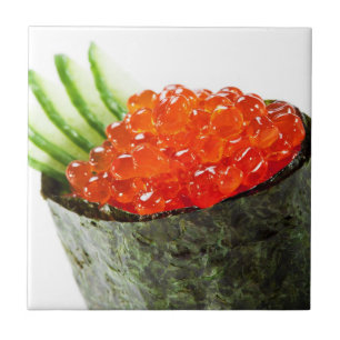 Carreau Sushi d'Ikura (oeufs de poisson saumonés) Gunkan