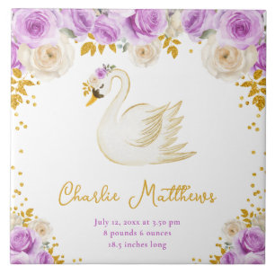 Carreau Swan Purple et Gold Roses statistiques de naissanc