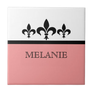 Carreau Swanky Fleur De Lis Tile rose