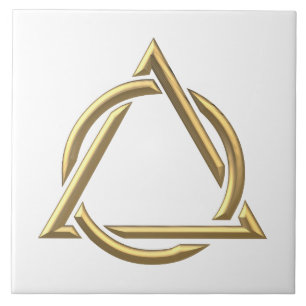 Carreau Symbole "à trois dimensions" d'or de trinité