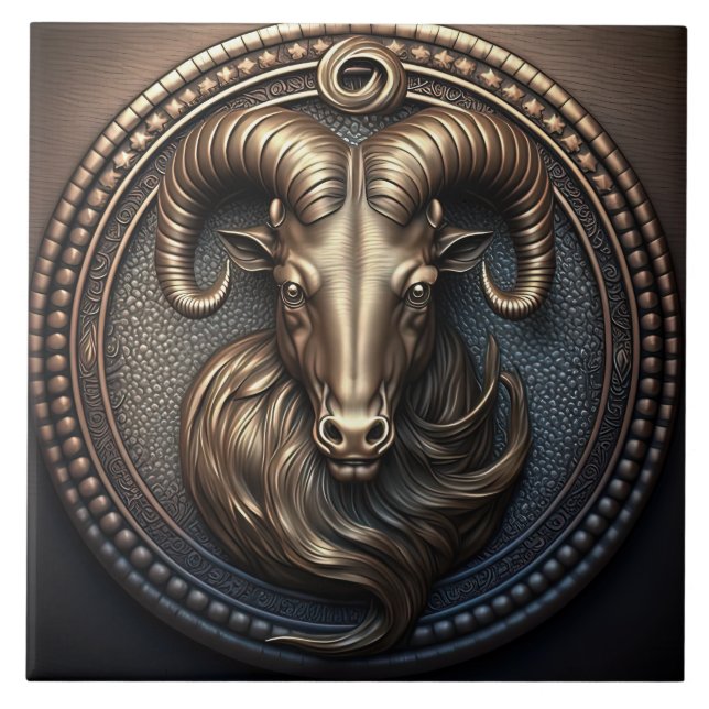 Carreau Symbole Capricorne Zodiac Capricorne Horoscope (Devant)