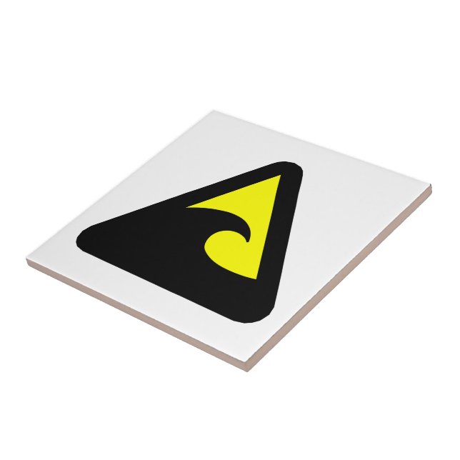 Carreau Symbole de danger du tsunami (Côté)