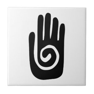 Carreau symbole de la main Hopi guérir spirale paume améri