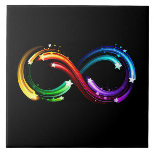 Carreau Symbole de l'infini des comètes arc-en-ciel