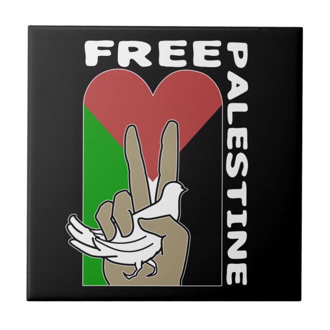 Carreau Symbole de paix Coeur de la colombe de Palestine l (Devant)