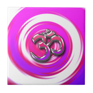 Carreau Symbole de yoga en style hippie psychédélique