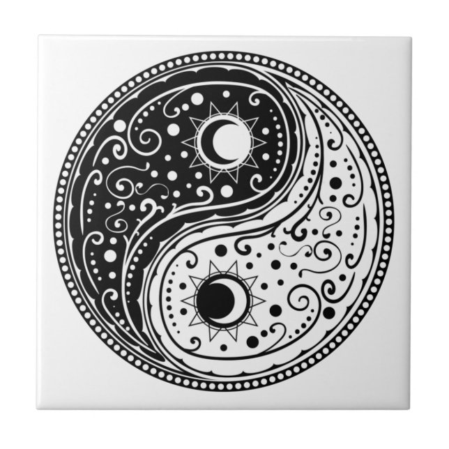 Carreau Symbole d'ornement yin yang cachemire le design pa (Devant)