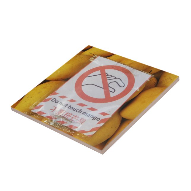 Carreau Symbole drôle 'Ne touche pas la mangue' (Côté)