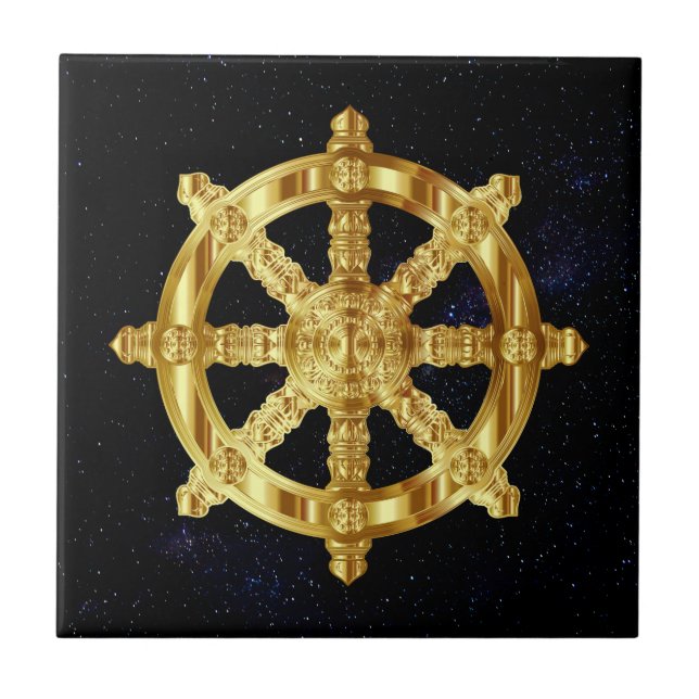 Carreau Symbole du dharma doré et de l'hindouisme (Devant)