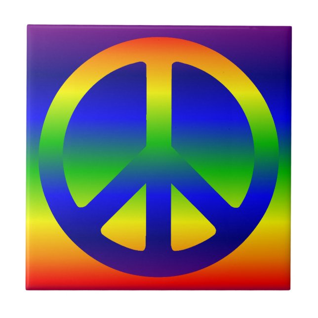 Carreau Symbole funky Rainbow Peace (Devant)
