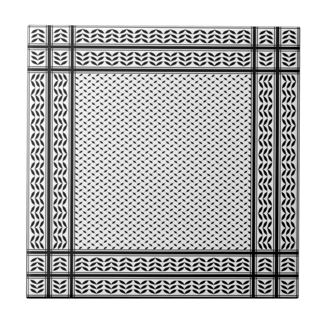 Carreau Symbole Keffiyeh de la Palestine Motif de résistan (Devant)