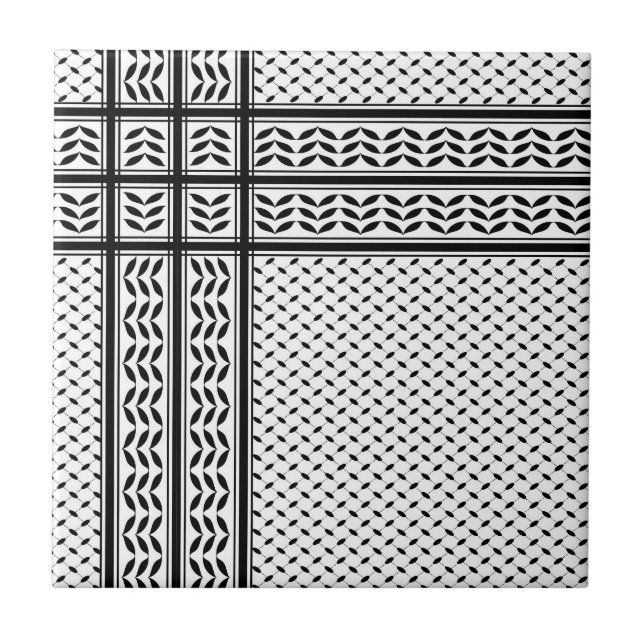 Carreau Symbole Keffiyeh de la Palestine Motif de résistan (Devant)