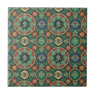 Carreau Symbole sacré Mandala Zen - Motif spirituel