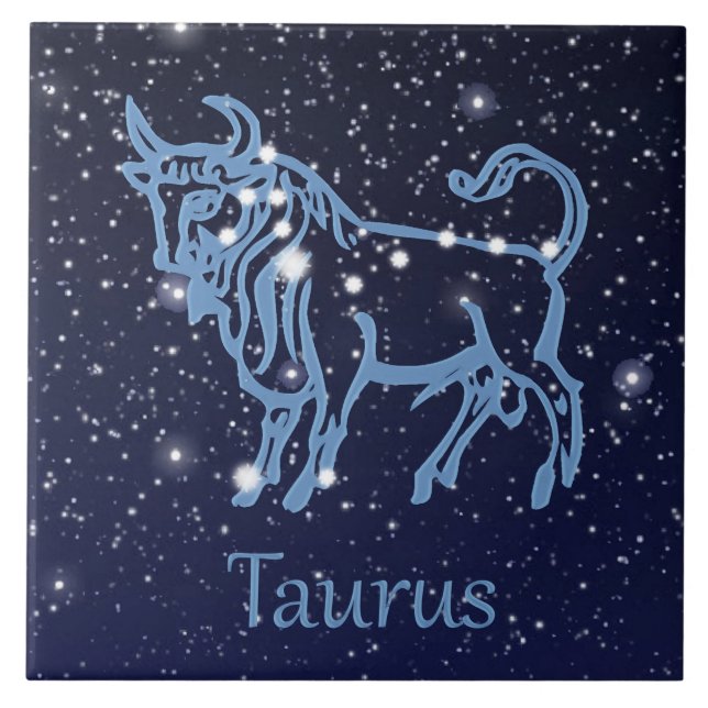 Carreau Symbole Taurus Constellation et Zodiaque avec étoi (Devant)