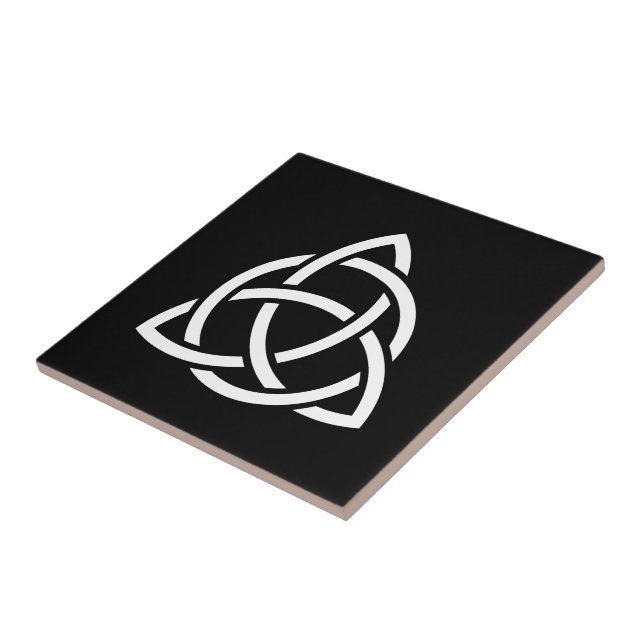 Carreau Symbole triquetra de noeud de trinité celtique (Côté)