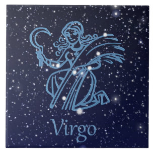 Carreau Symbole Virgo Constellation et Zodiac avec étoiles