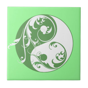 Carreau Symbole Yin Yang (vert)