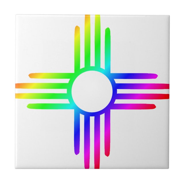 Carreau Symbole Zia arc-en-ciel du Nouveau-Mexique (Devant)