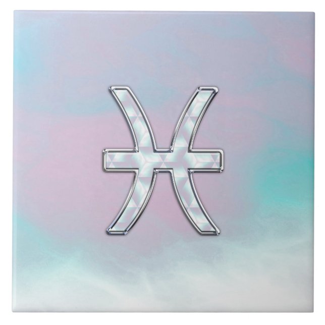 Carreau Symbole ziodac Pisces Mère de décoration Pearl (Devant)