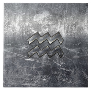 Carreau SYMBOLE Zodiaque Aquarius Acier en argent désorgan