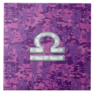 Carreau Symbole Zodiaque de la Libra moderne sur Camo numé