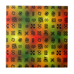 Carreau Symboles Adinkra Aux Couleurs Africaines