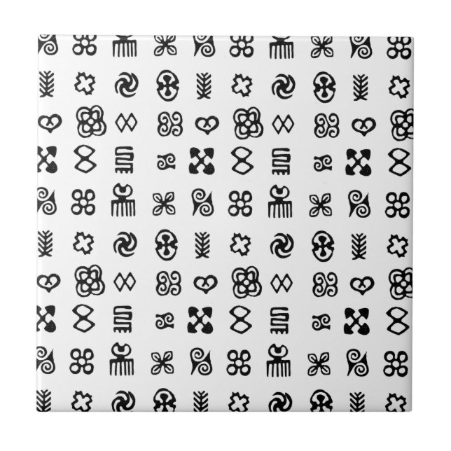 Carreau Symboles africains Adinkra (Devant)