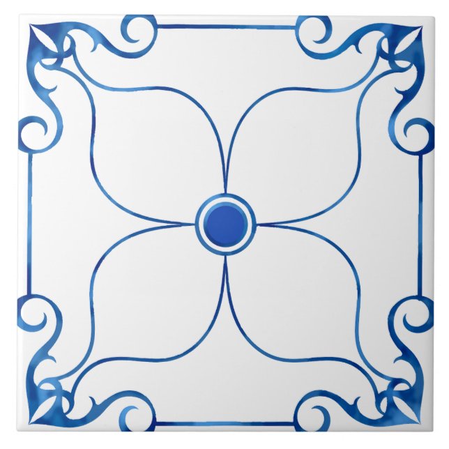 Carreau Symétrie florale Carrelage en céramique méditerran (Devant)