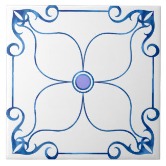 Carreau Symétrie florale Méditerranée (Lilac)