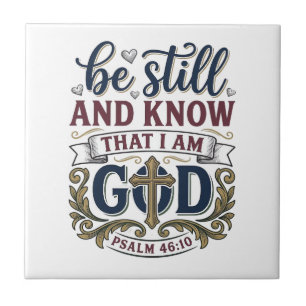 Carreau T-shirt « Be Still And Know Christian Psalm 460 »