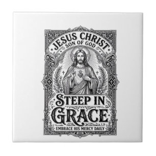Carreau T-shirt graphique Jésus amateur de thé chrétien