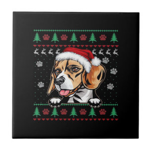 Carreau T-Shirt oversized Noël Beagle Chien plus laid Noël